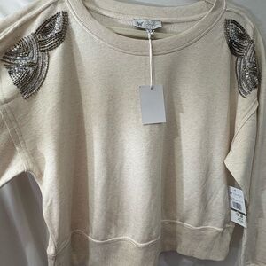 Jessica Simpson Khissa Crew Neck Pullover size XL Oatmeal Heather New With Tags